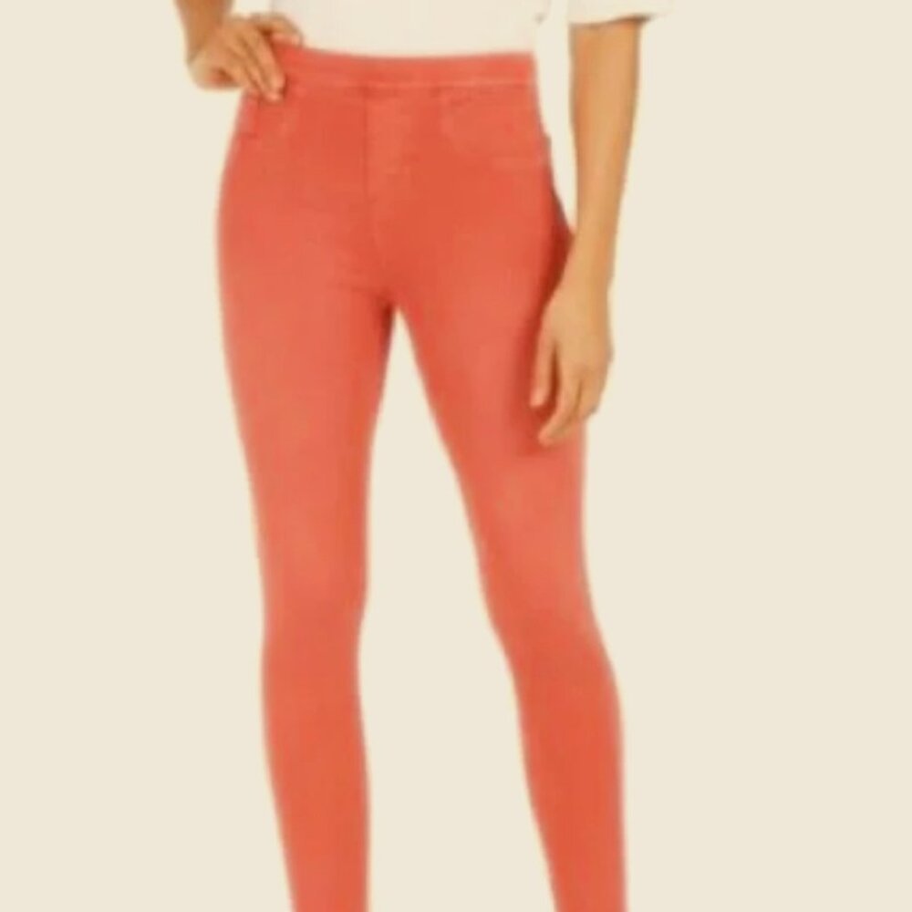 Spanx Brick/ Nantucket Red Pull on Jeans- Sz L- NWOT